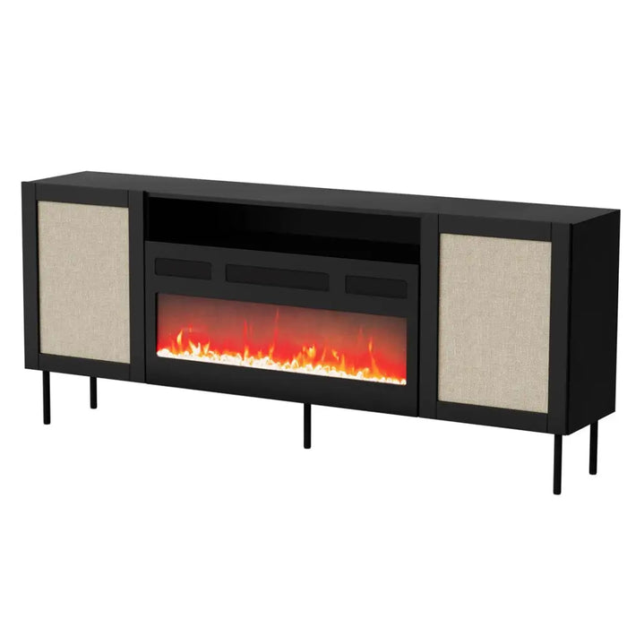 JUTA EF скрин + електрическа камина 202x39.5x85 черен