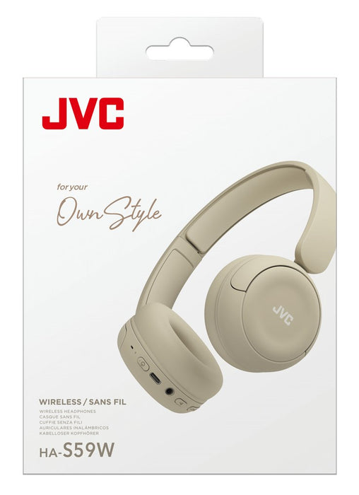JVC HA-S59W Слушалки с кабел и безжична лента за глава Музика/За всеки ден USB Type-C Bluetooth Бежови