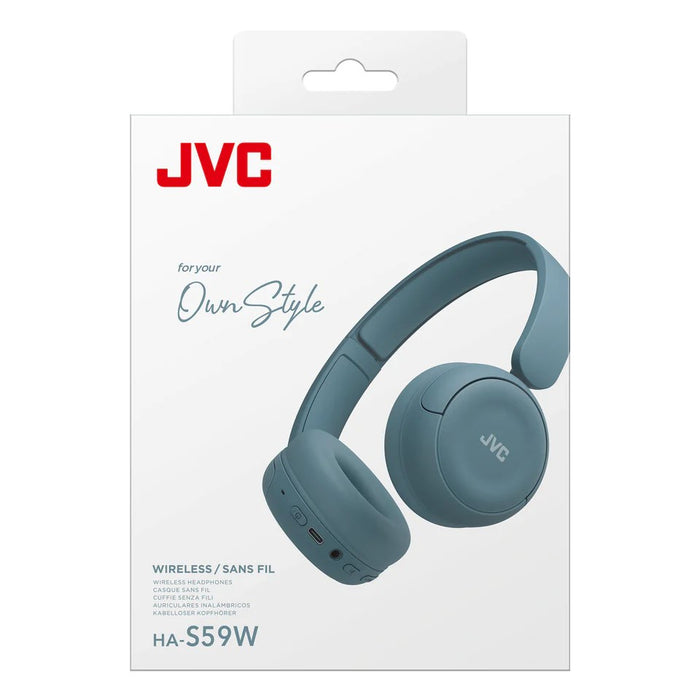 JVC HA-S59W Слушалки с кабел и безжична лента за глава Музика/За всеки ден Bluetooth Сини