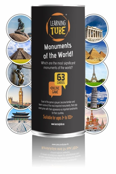 Образователна настолна игра Learning Tube: Monuments Of The World (Английски език)