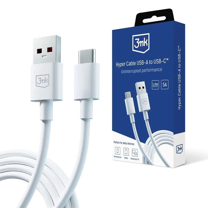 Кабел 3mk Hyper USB-A към USB-C 1.2m 5A