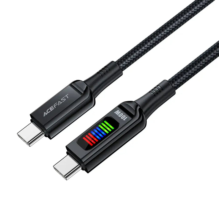 Кабел Acefast C7 - 03 USB - C към 100W 1.2m с дисплей черен