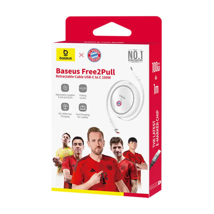 Кабел Baseus Bayern Edition USB-C / USB-C 100W бял