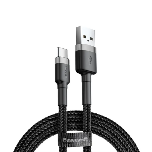 Кабел Baseus Cafule USB-A към USB-C QC 3.0 3A 0.5m черно-сив