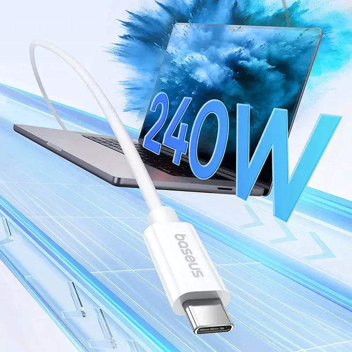 Кабел Baseus CB000068 USB - C към 240W PD 8K 60Hz 1m бял