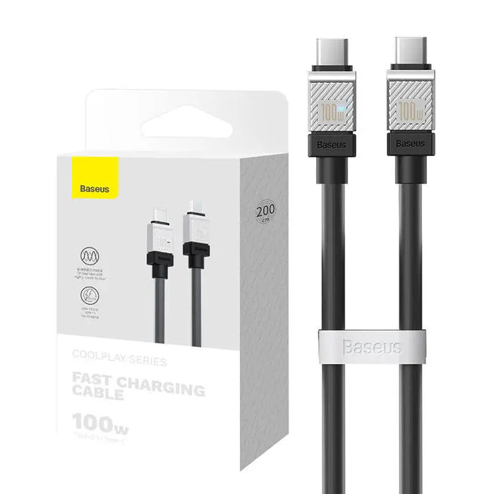 Кабел Baseus CoolPlay USB - C към 100W 2m черен