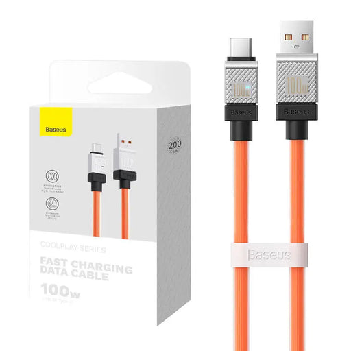 Кабел Baseus CoolPlay USB към USB - C 100W 2m оранжев