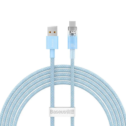 Кабел Baseus Explorer Series USB към USB - C 100W 2m син