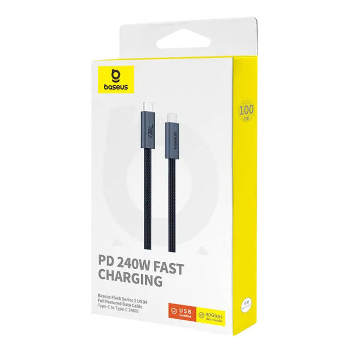 Кабел Baseus Flash USB-C 240W 1m черен