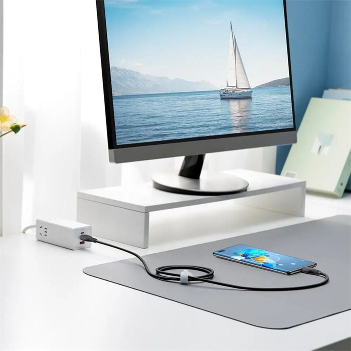 Кабел Baseus Pudding Series USB-C - USB-C 100W 1.2 м - Черен