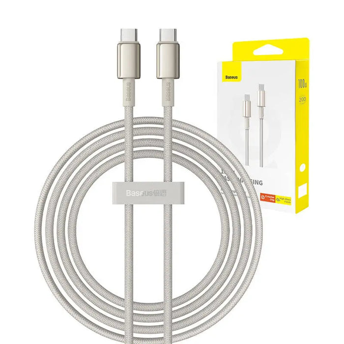 Кабел Baseus Tungsten Gold USB - C към USB - C 100W