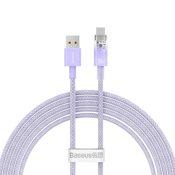 Кабел Baseus USB - C 6A 2m лилав