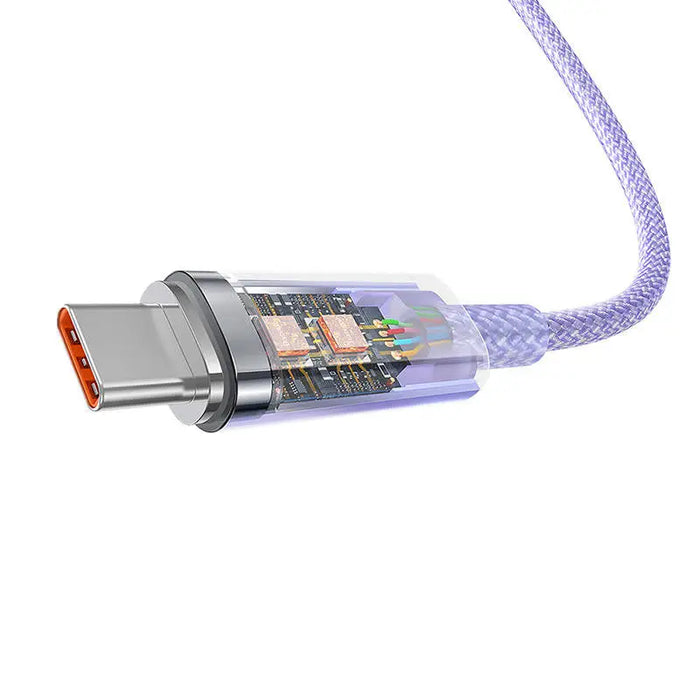 Кабел Baseus USB - C 6A 2m лилав