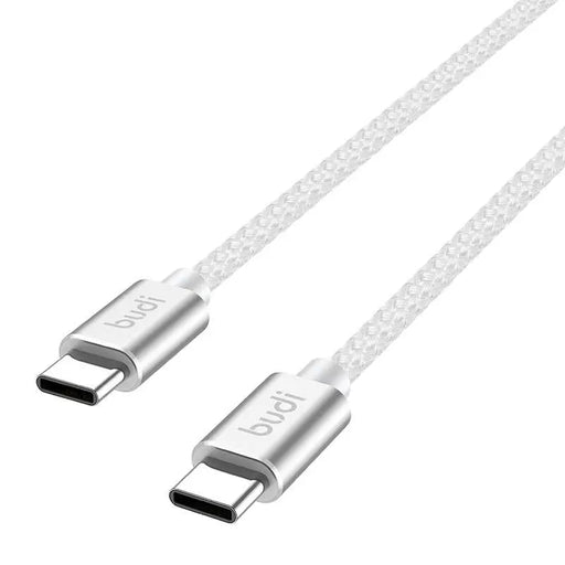 Кабел Budi USB - C към USB - C 65W 1.5m бял