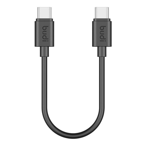 Кабел Budi USB-C към USB-C 65W 25cm черен