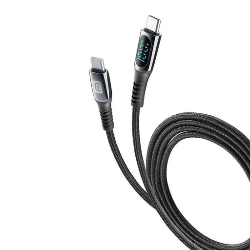 Кабел Cellularline USB C към USB C с дисплей 5A 100W 2м