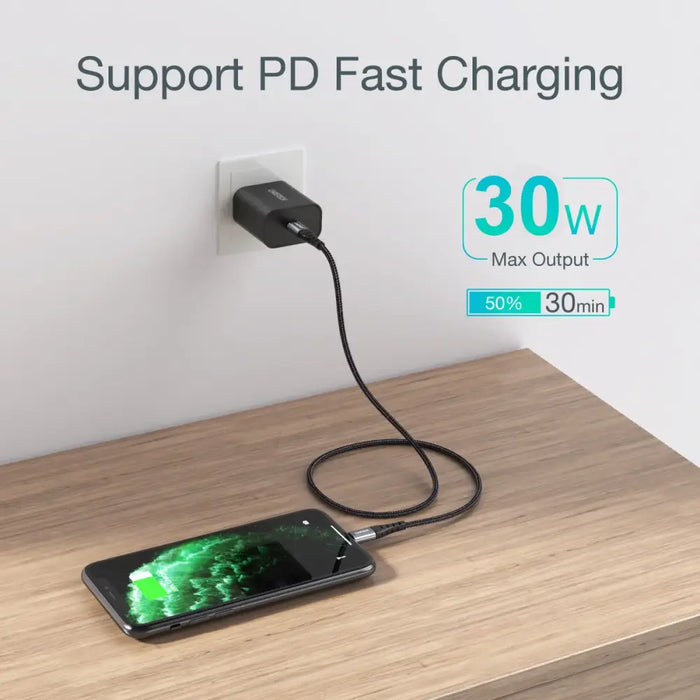 Кабел Choetech IP0039 USB - C към Lightning MFi 1.2m черен