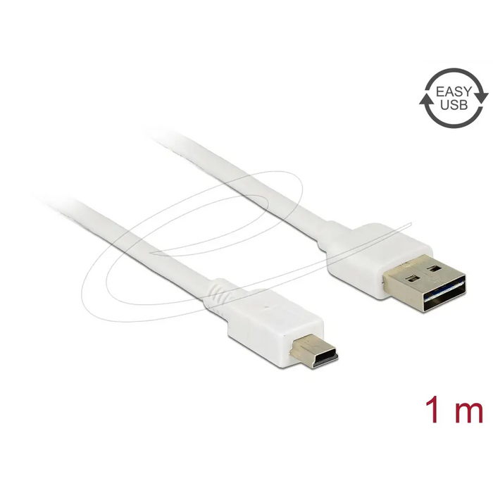 Кабел Delock EASY-USB-A 2.0 мъжко към USB Mini-B мъжко 1m