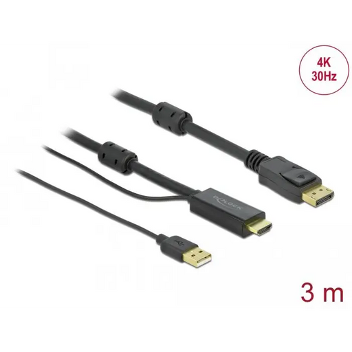Кабел Delock HDMI мъжко - DisplayPort USB