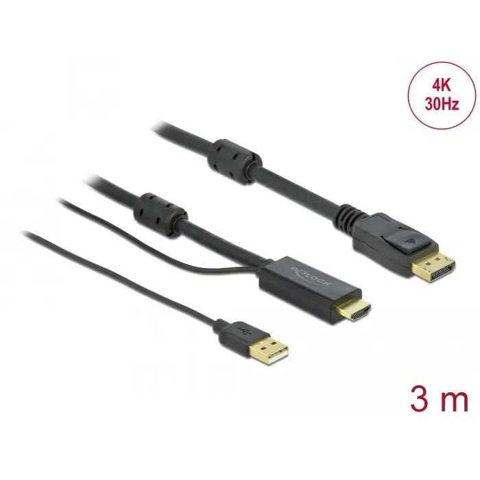 Кабел Delock HDMI мъжко - DisplayPort USB