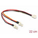 Кабел DeLock Molex 3 pin женско - 2 x Molex 3