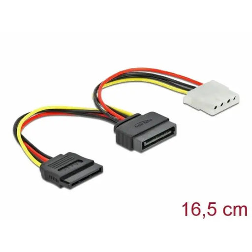 Кабел DeLock SATA 15 pin мъжко към Molex 4 pin