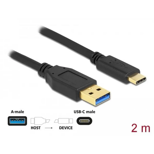 Кабел Delock SuperSpeed USB-A мъжко - USB-C мъжко (USB 3.2