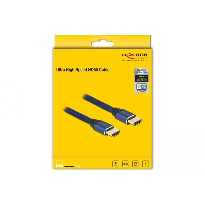 Кабел Delock Ultra High Speed HDMI мъжко - HDMI