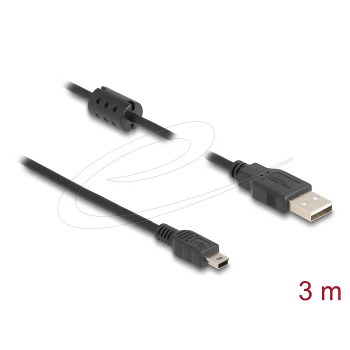 Кабел Delock USB 2.0 мъжко към mini-B USB 2.0 мъжко двойно