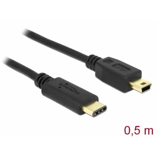 Кабел DeLock USB-C мъжко - USB-B мъжко USB 2.0 0.5 м Черен
