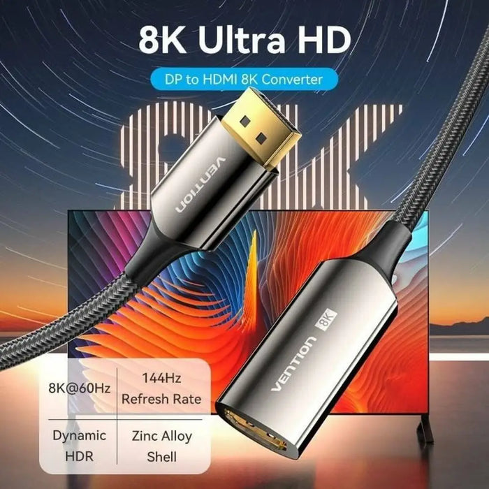 Кабел DisplayPort към HDMI Vention HFNBC Черен