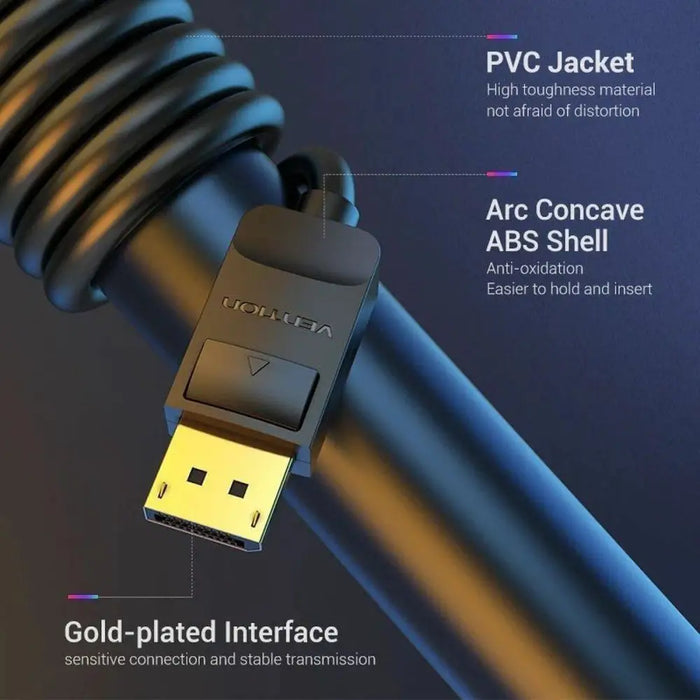 Кабел DisplayPort Vention HACBF Черен 1 m