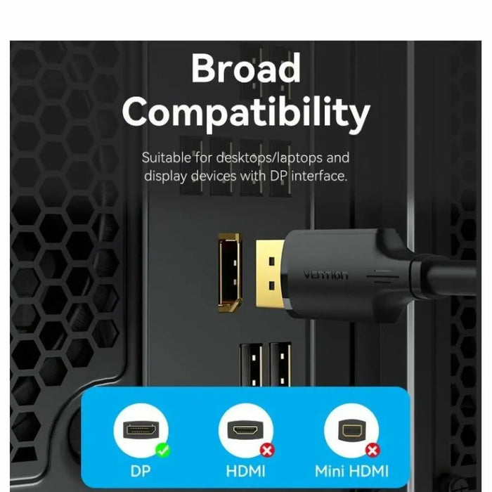 Кабел DisplayPort Vention HAKBF Черен 1 m