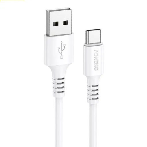 Кабел Foneng X85 USB към USB - C 3A Quick Charge 1m бял