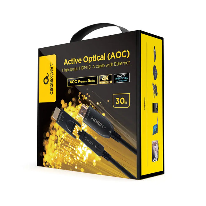 Кабел HDMI GEMBIRD CCBP-HDMID-AOC-30M Черен 30 m