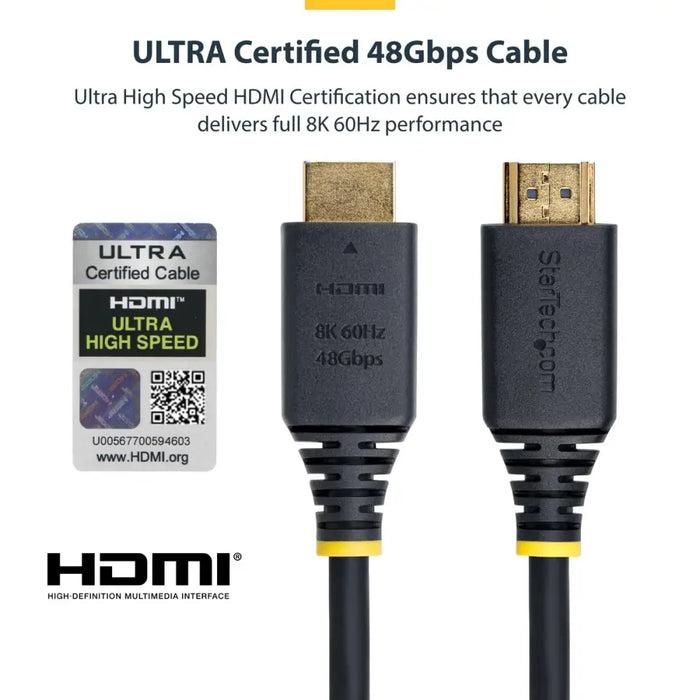 Кабел HDMI Startech HDMI21-CBL-8K60-3M Черен 3 m