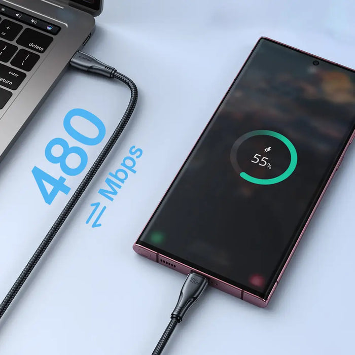 Кабел Joyroom S-A11 Surpass 60W USB-C - USB-C 0.25 м - черен
