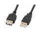 Кабел Lanberg extension cable USB 2.0 AM - AF 3m black