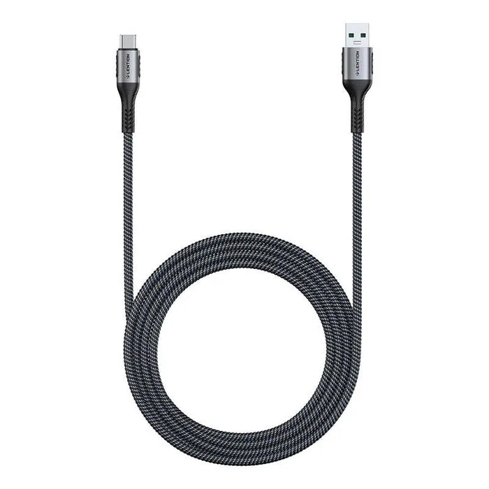 Кабел Lention USB-A към USB-C 6A 1m черен