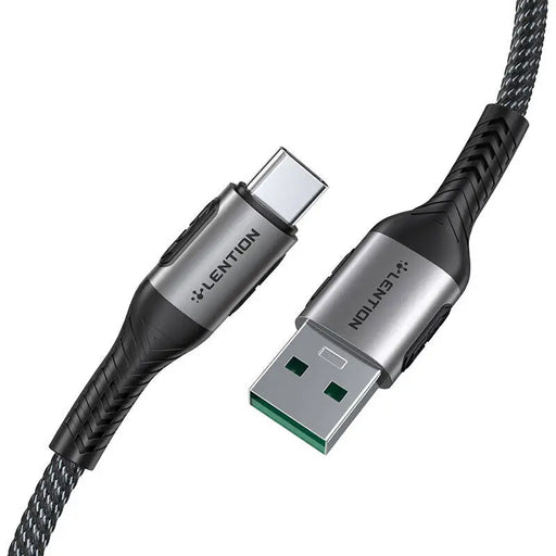 Кабел Lention USB-A към USB-C 6A 1m черен