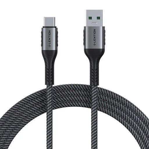 Кабел Lention USB-A към USB-C 6A 1m черен