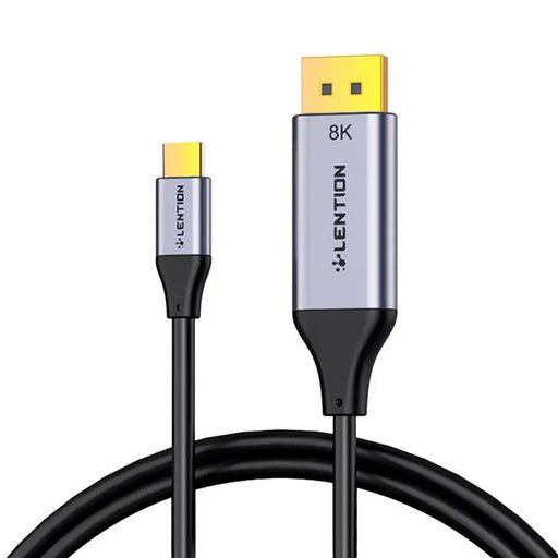 Кабел Lention USB-C към 8K@60Hz DisplayPort 1.7m черен