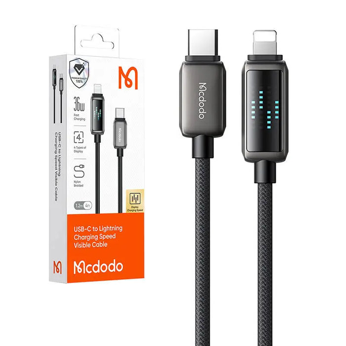 Кабел Mcdodo CA-2630 USB-C / Lightning 36W LED display 1.2m