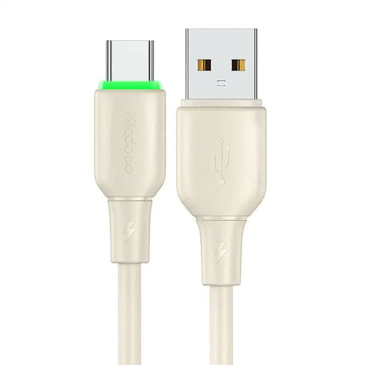 Кабел Mcdodo CA-4750 USB към USB-C с LED светлина 1.2m бежов