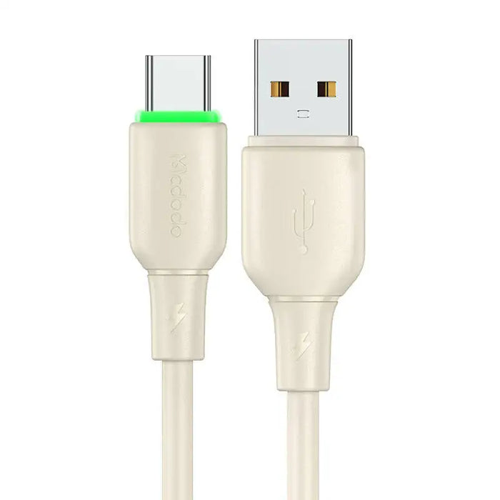 Кабел Mcdodo CA-4750 USB към USB-C с LED светлина 1.2m бежов