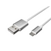 Кабел Natec USB-C(M) -> USB-A (M) 2.0 cable 1m. Silver nylon