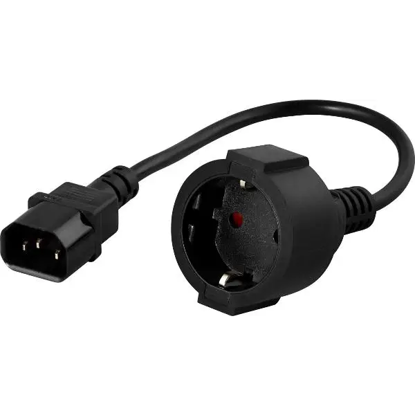 Кабел PowerWalker IEC 10A C14/ шуко (20cm)