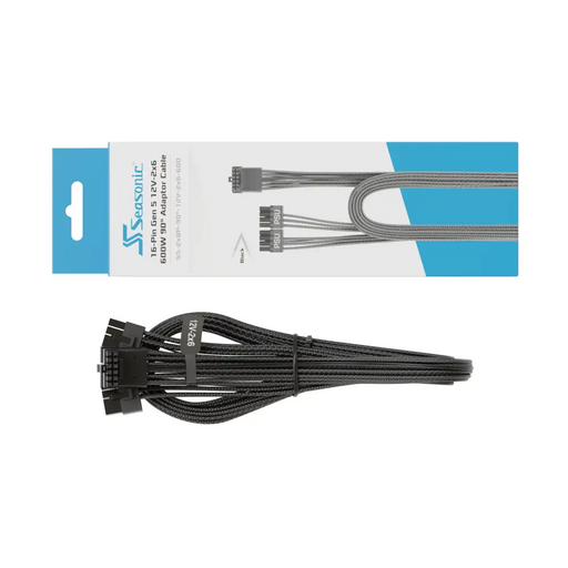 Кабел Seasonic 90° 12VHPWR 600W 16-Pin към 2x8 Pin
