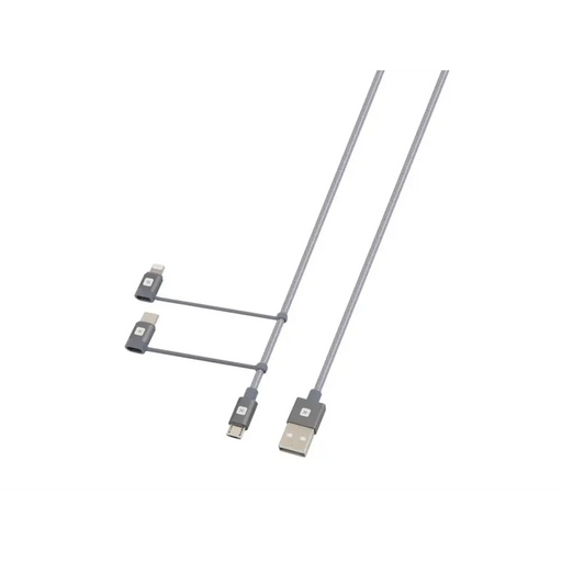 Кабел Skross 3 в 1 USB-A - USB-C/ Lightning/ Micro USB