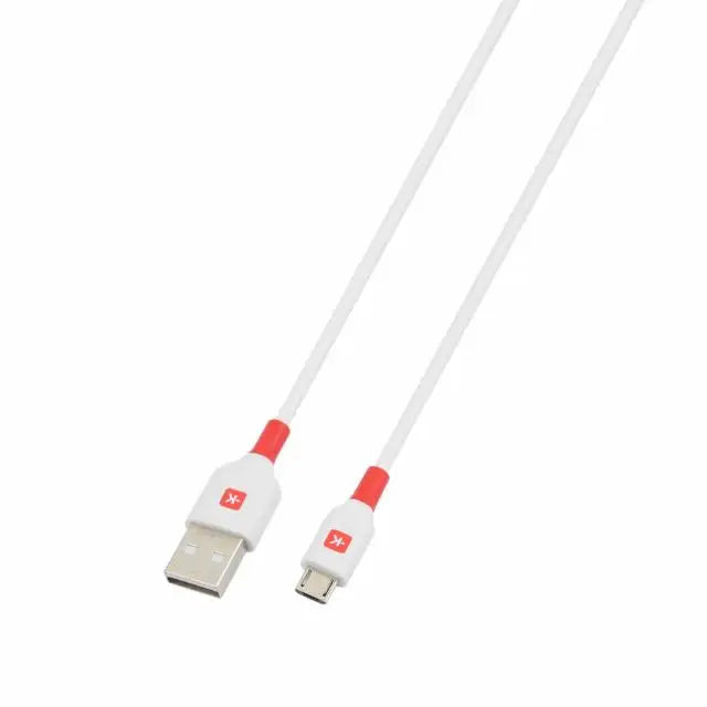 Кабел Skross micro-USB - USB-A 2.0 мъжко 1.2м Бял